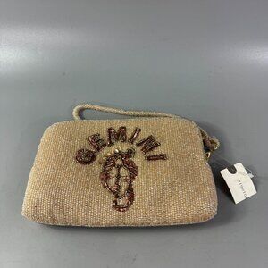 NWT Anthropologie Beaded Zodiac Clutch